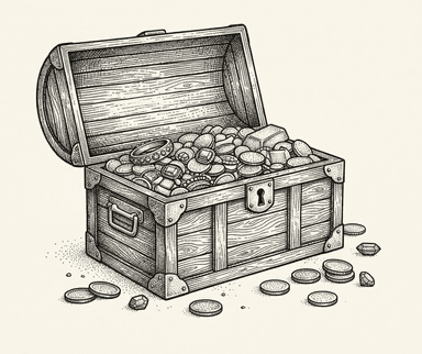 Buried treasure chest