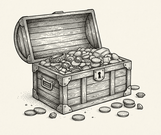 Buried treasure chest