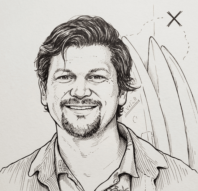 Davon Larson — pen and ink portrait