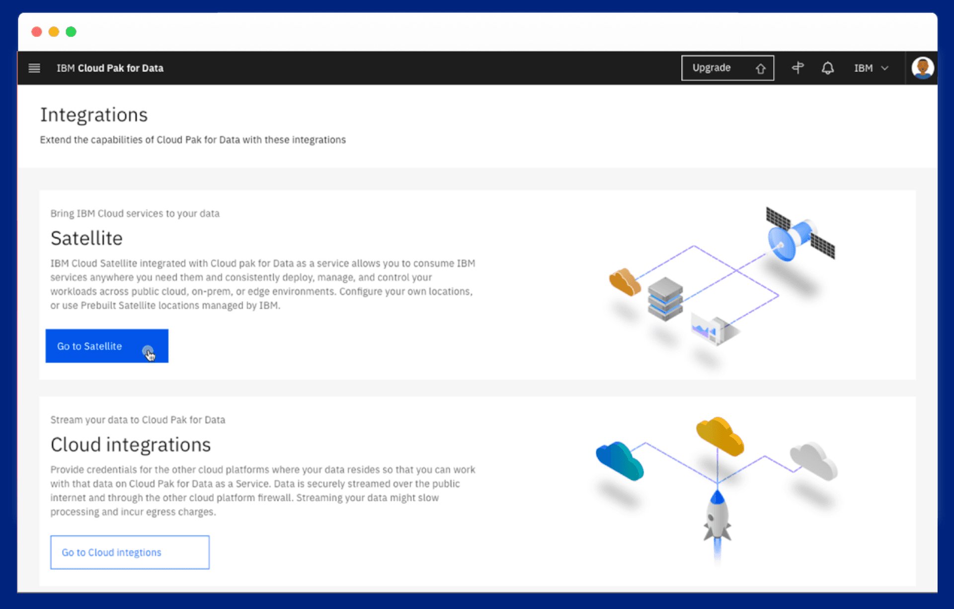 Satellite location entry point — where admins configure their distributed cloud environments